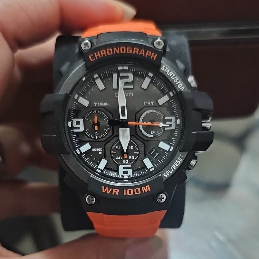Casio Black and Orange Sport Chronograph
